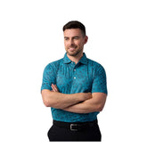 Glenmuir Men's Andrews Golf Polo - Lagoon Black