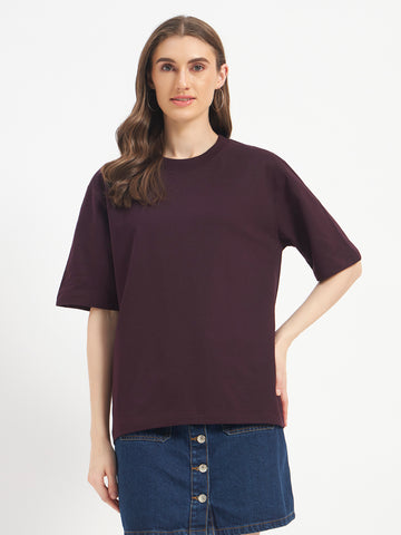 Oversized Essential T-Shirt For Women Dusty Purple