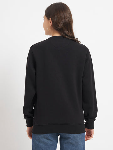 ZYBE Solid Crew Neck Sweatshirt for Women