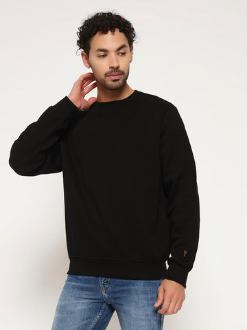ZYBE Solid Crew Neck Sweatshirt for Men