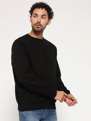 ZYBE Solid Crew Neck Sweatshirt for Men