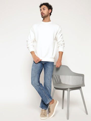 ZYBE Solid Crew Neck Sweatshirt for Men