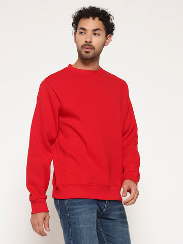 ZYBE Solid Crew Neck Sweatshirt for Men