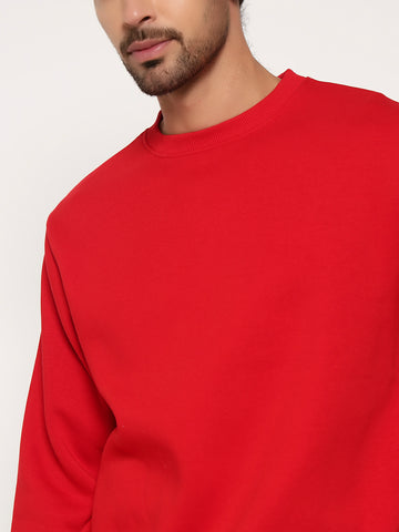 ZYBE Solid Crew Neck Sweatshirt for Men