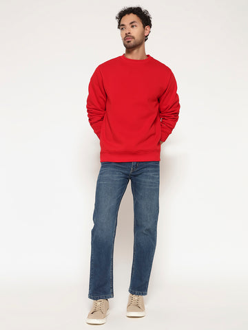 ZYBE Solid Crew Neck Sweatshirt for Men