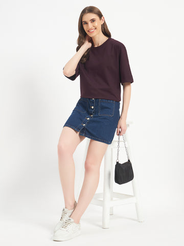 Oversized Essential T-Shirt For Women Dusty Purple