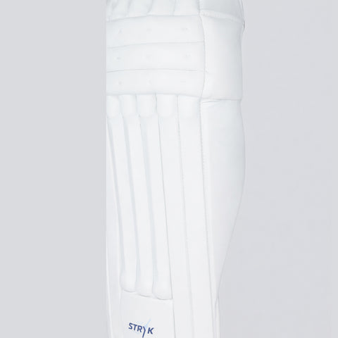 STRYK Cricket Batting Leg Guards for Men | Premium PU Facing | High Density Foam Padding | Lightweight Protection | White