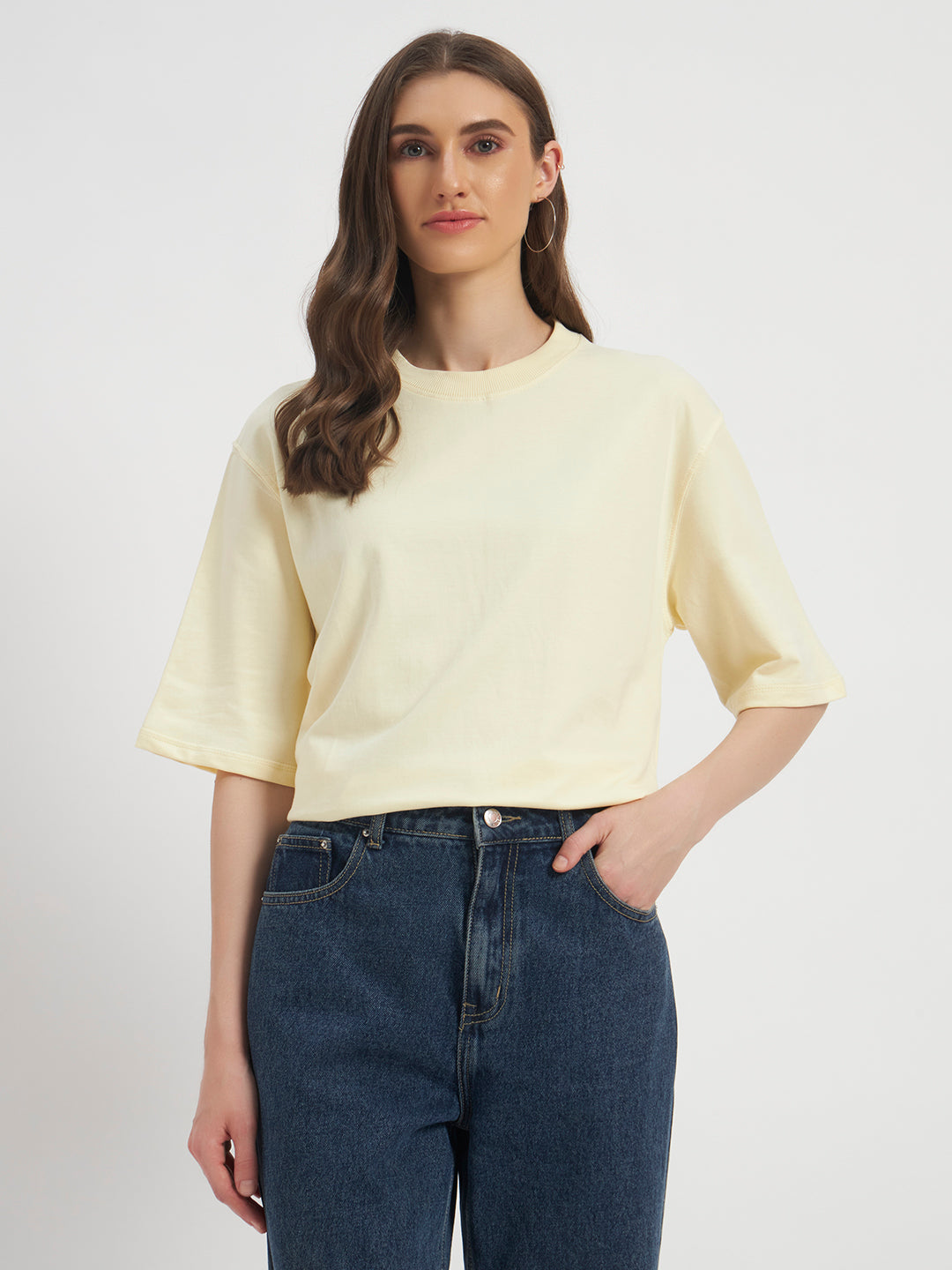 Oversized Essential T-Shirt For Men Ecru