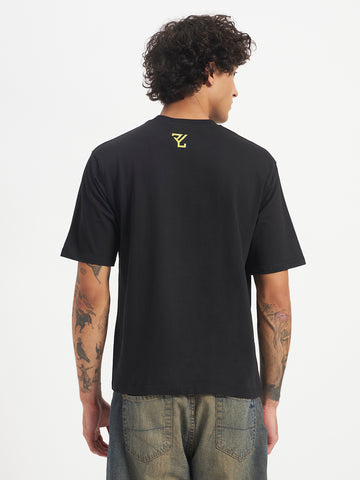 Oversized Essential T-Shirt For Men Washed Black