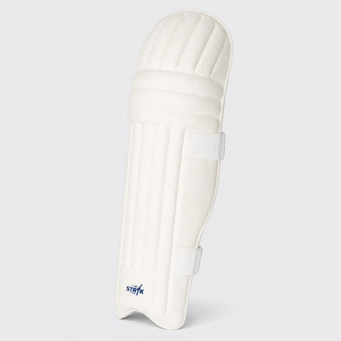 STRYK Cricket Batting Leg Guards for Men | Premium PU Facing | High Density Foam Padding | Lightweight & Comfortable Fit | White