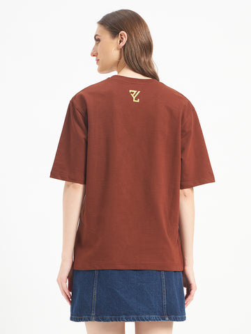 Oversized Essential T-Shirt For Women Cocoa Brown