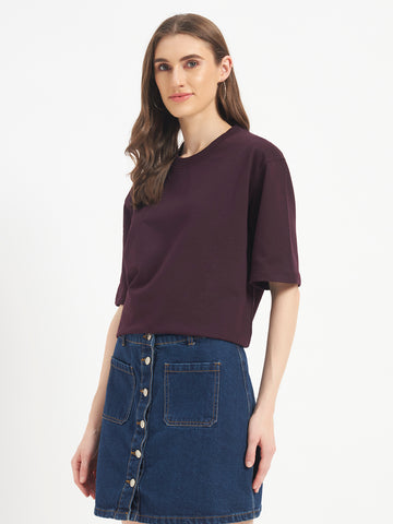 Oversized Essential T-Shirt For Women Dusty Purple