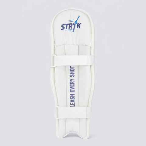 STRYK Cricket Batting Leg Guards for Men | Premium PU Facing | High Density Foam Padding | Lightweight & Comfortable Fit | White