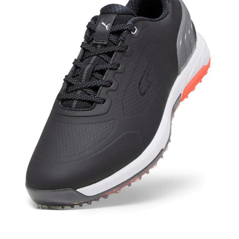 Puma Men’s Alphacat Nitro MD Spikeless Golf Shoes - Black/Quiet Shade/Red Blast
