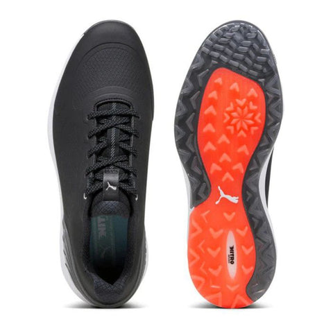 Puma Men’s Alphacat Nitro MD Spikeless Golf Shoes - Black/Quiet Shade/Red Blast