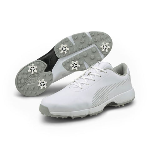 Puma Men’s Drive Fusion Tech MD Spiked Golf Shoes - White/Black