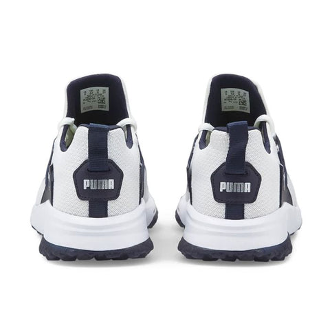 Puma Men’s Fusion Evo Spikeless MD Golf Shoes – White/Navy