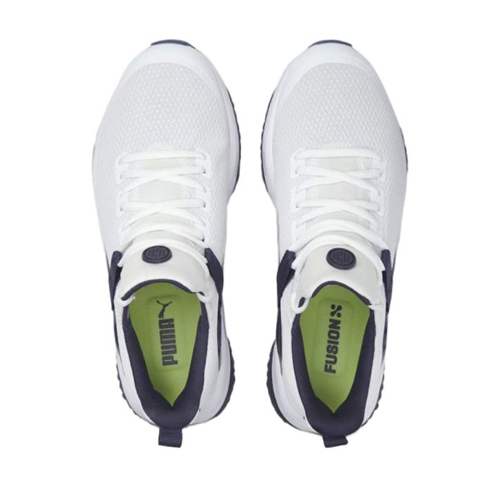 Puma Men’s Fusion Evo Spikeless MD Golf Shoes – White/Navy