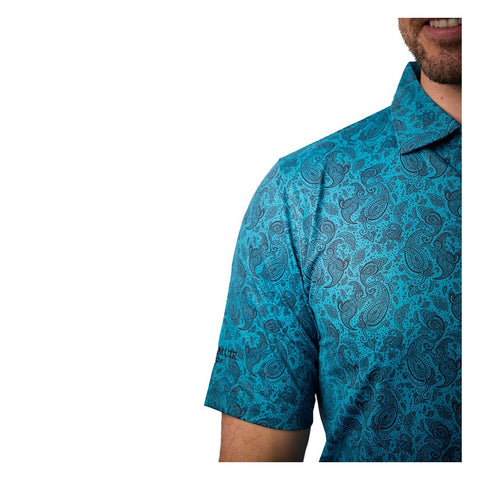 Glenmuir Men's Andrews Golf Polo - Lagoon Black