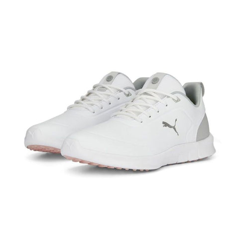 Puma Women's Laguna Fusion MD Spikeless Golf Shoes - White/Flat Light Gray