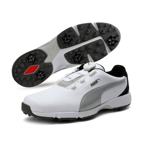 Puma Men’s Drive Fusion Disc Spiked MD Golf Shoes - White