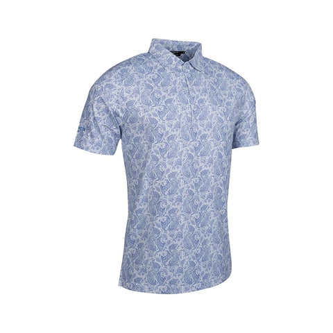 Glenmuir Men's Andrews Golf Polo - White/Light Blue