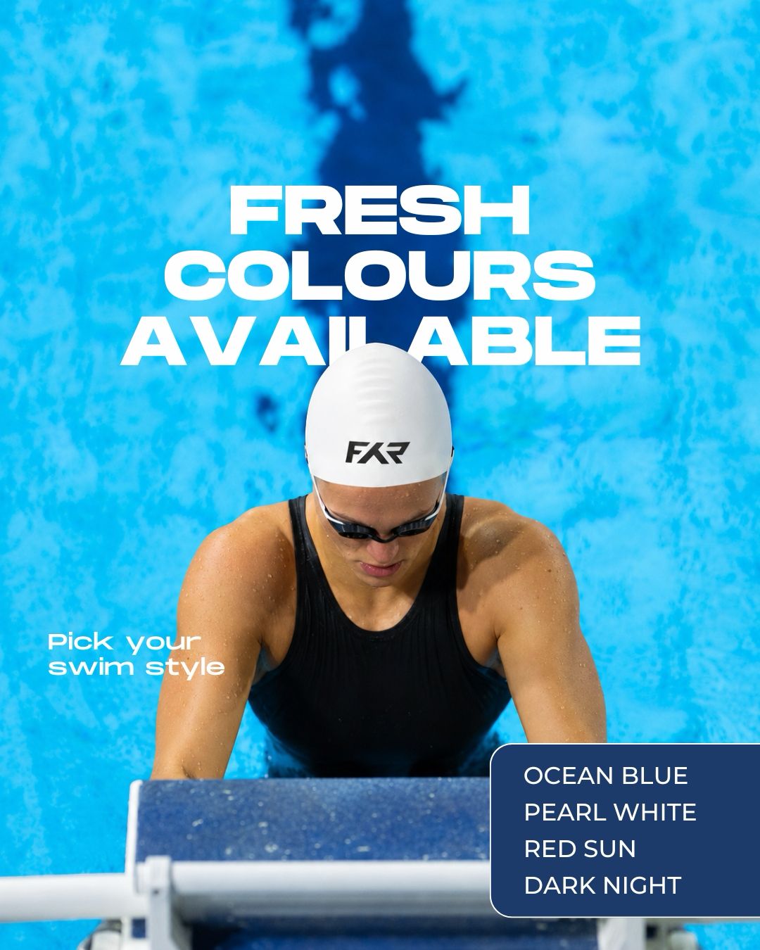 FYR White Silicone Swimming Cap