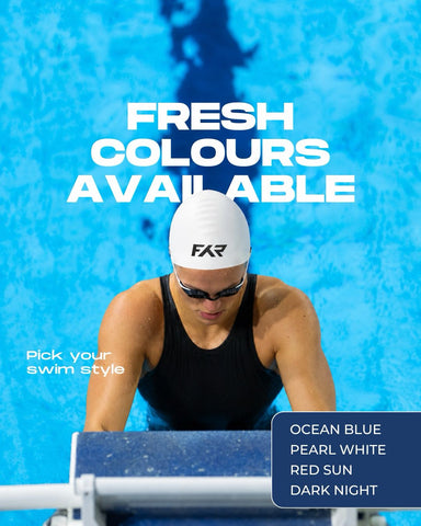 FYR White Silicone Swimming Cap